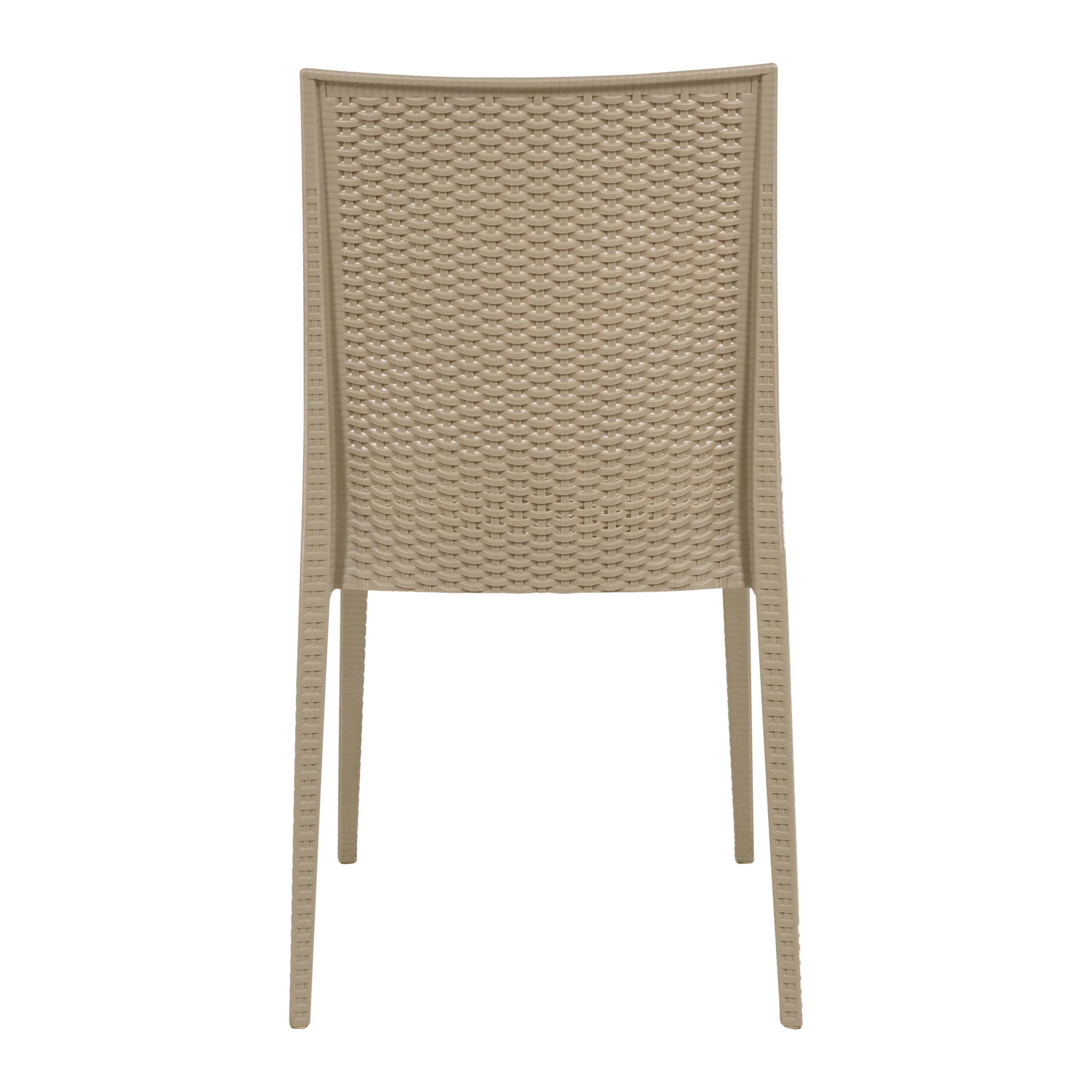 Weave Mace Indoor Outdoor Patio Chair, Set of 4, Taupe